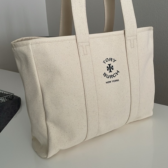 New✨authentic tory burch canvas tote shoulder bag - Picture 3 of 13